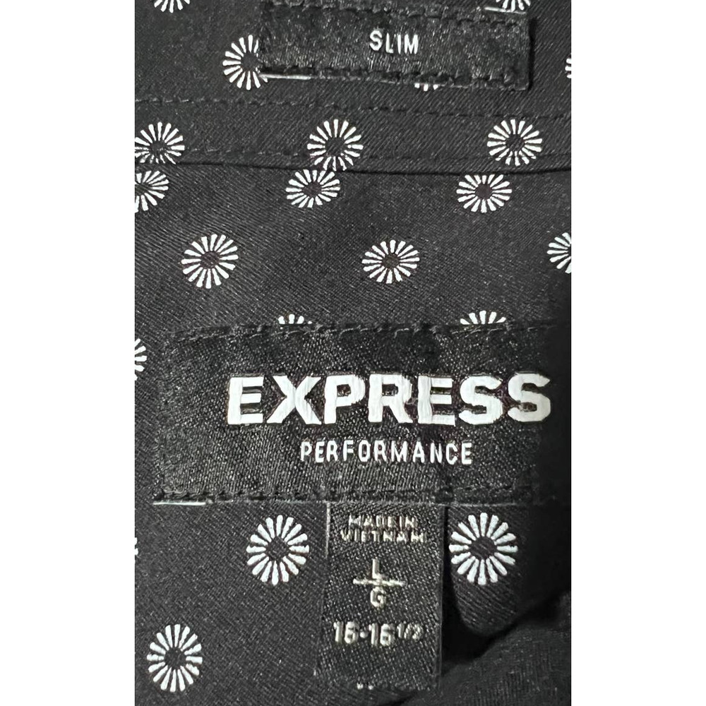 Express Performance Men's Slim Moisture Wicking Stretch Black White Shirt 15 - Picture 3 of 5
